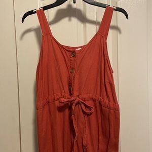 Burnt orange maternity jumpsuit